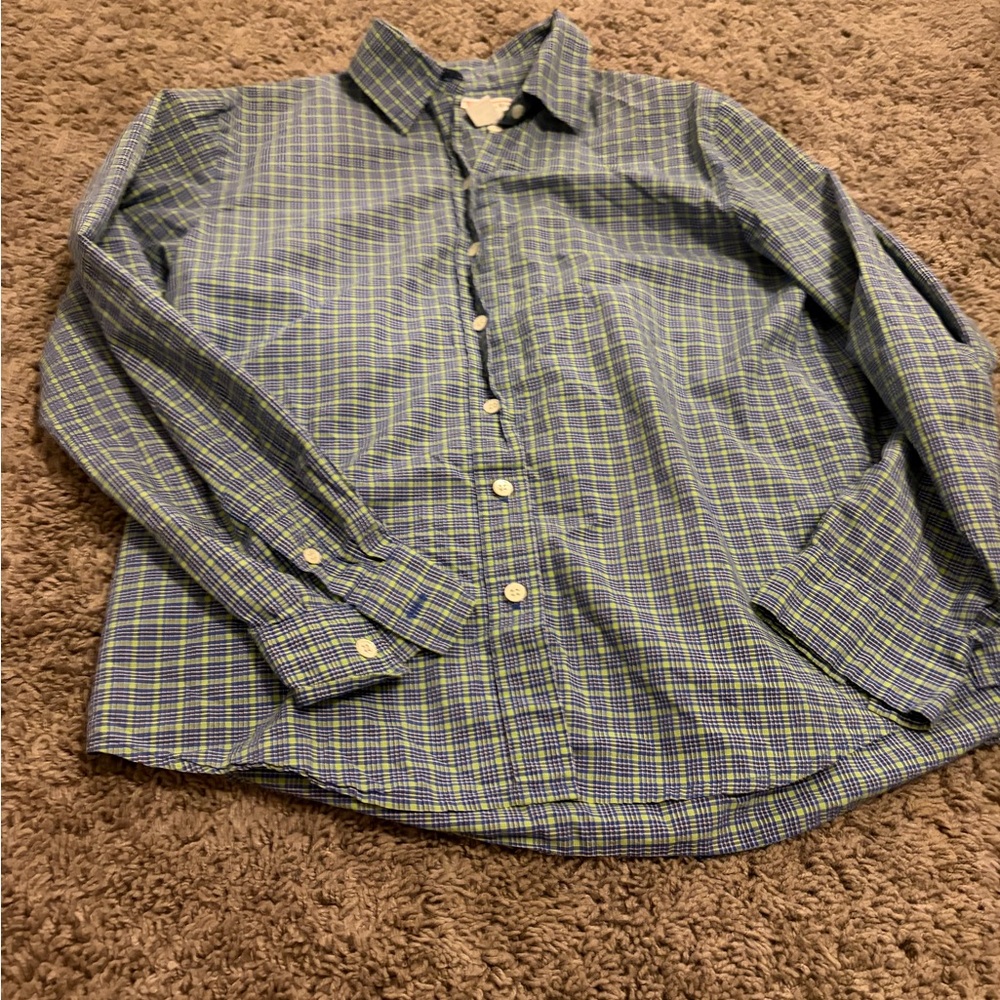Talbots Blue and Green Plaid Shirt